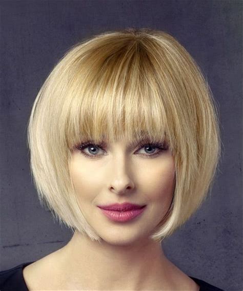 short fringe haircut women|short bob with full fringe.